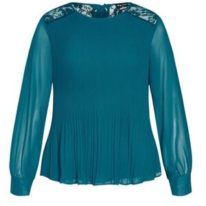 City Chic Teal blouse plus size rarely used
